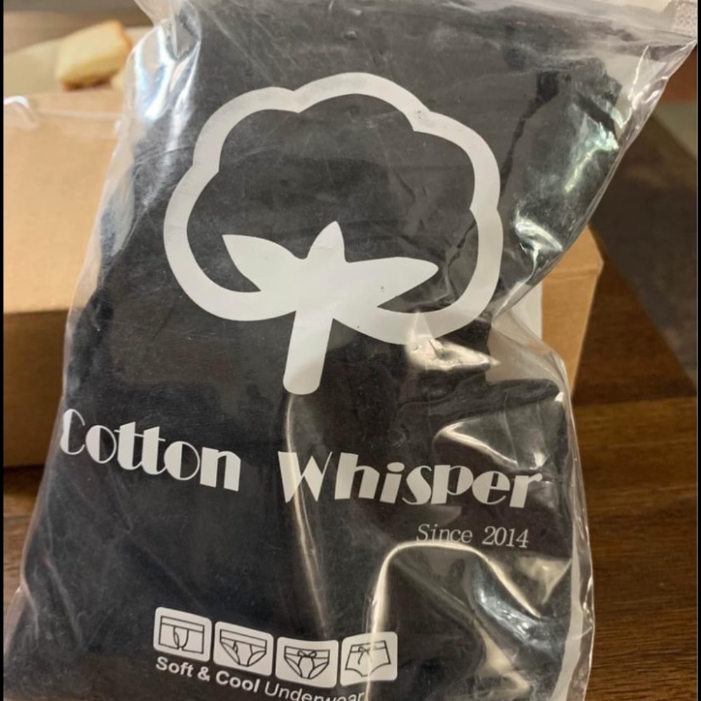 Cotton Whisper black thong underwear